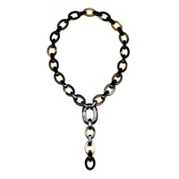 Collier de chaîne à maillons unisexe en corne de buffle écologique fabriqué au Vietnam, motif de numéro mignon, accessoire à la mode pour Offre Spéciale anniversaire
