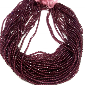 Vente en gros de bijoux à bricoler soi-même 2-2.5mm pierre grenat rhodolite naturelle perles rondes à facettes pierre précieuse de guérison en cristal à vendre - Product Image 2