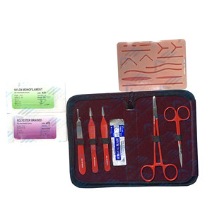 Surgical Suture First Aid Suture <b>Practice</b> Kit Suture Kit Medic Instrument Pre-cut Thread Needle and Silicone <b>Pad</b> Premium Quality - Product Image 1