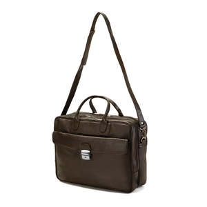Dark Brown Laptop Leather <b>Bag</b> with Buckle Closure Durable Business Office Carry <b>Bag</b> Wholesale Supplier - Product Image 5