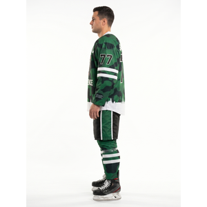 Maillot de hockey sur glace personnalisable 100 % polyester à col en V, motif camouflage, sublimation intégrale, manches longues, uniforme d'équipe pour hommes, vêtements de sport OEM - Product Image 3