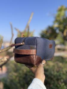 Unique Designer Genuine Leather Zipper Men & <b>Women</b> <b>Toiletry</b> Organizer Travel Cosmetic real Leather Makeup <b>Bags</b> With Handle - Product Image 2