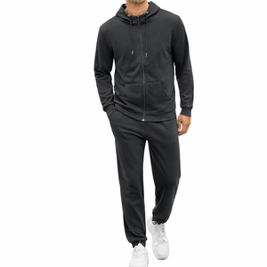 Ensemble de survêtement de haute qualité personnalisé 100% coton à séchage rapide pour la course à pied, la remise en forme, la salle de sport, vêtements de sport, deux pièces, fabricant en gros - Product Image 3