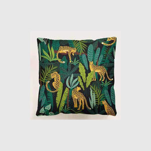 Housse de coussin en lin de luxe à imprimé léopard, décoration tropicale jungle, taie d'oreiller décorative - Product Image 5