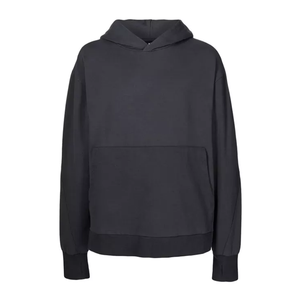 เสื้อสเวตเชิ้ตผ้าฟลีซมีฮู้ดสีดำสำหรับผู้ชาย แขนยาว ทรงโอเวอร์ไซส์ สีพื้น สวมใส่สบายๆ สำหรับฤดูใบไม้ร่วง - Product Image 1