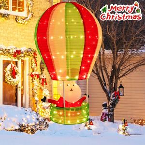 Ballon à air chaud gonflable de 4,5 pieds en forme de Père Noël pour décoration de jardin de Noël en extérieur - Product Image 5