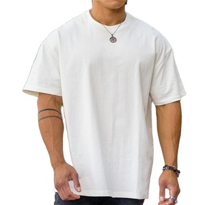 Camisetas de hombre de alto rendimiento Camisetas transpirables de manga corta con logotipo personalizado en blanco liso de algodón de ajuste holgado a precios baratos - Product Image 2