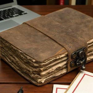 Antique Deckle Edge Paper Blank Spell <b>Book</b> of Shadows Travel Notebook Sketchbook - Product Image 1