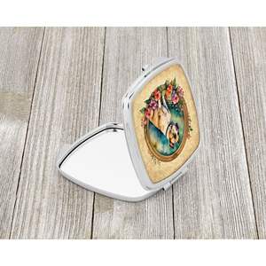 American Staffordshire Terrier Flowers Compact Travel <b>Makeup</b> <b>Mirror</b> Women/Girls Folding Handheld Pocket Decorative <b>Mirror</b> Great - Product Image 2