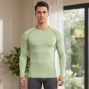 Camiseta de Yoga con Cuello Redondo para Hombre, Camiseta Deportiva para Gimnasio, Camiseta Deportiva para Hombre, Camiseta de Compresión Ajustada al Cuerpo - Product Image 1