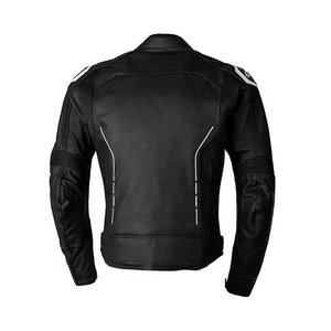Blouson de moto décontracté pour homme SASPORTS LEAGUE en cuir PU avec col montant et fermeture éclair avant, coupe-vent et respirant pour l'hiver - Product Image 5