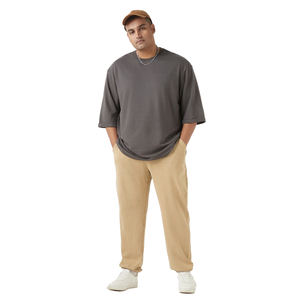 Pantalones deportivos holgados de algodón con lavado ácido personalizados para hombre, joggers, pantalones de chándal extragrandes, unisex, talla grande, con puños elásticos. - Product Image 1