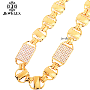 Export Quality 18K Gold Plated Cuban Link <b>Necklace</b> Freshwater Pearl Moissanite Pave Setting <b>Statement</b> Chain Unisex Luxury - Product Image 3