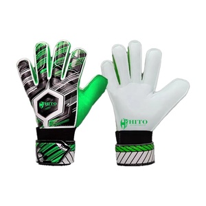 Gants de gardien de but en latex allemand bleu et noir, design personnalisé, tricotés, embossés, à doigts entiers, avec sangle en latex allemand à coupe négative de 4 mm. - Product Image 4