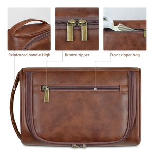 Custom Logo Pu Toiletry <b>Bag</b> Waterproof Large Capacity <b>Wash</b> <b>Bag</b> for <b>Men</b> Women <b>Hanging</b> Travel Dopp Kit Makeup <b>Bag</b> for <b>Men</b> - Product Image 4