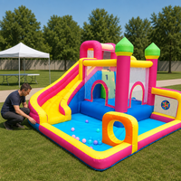 Château gonflable Noco Kids en tissu Oxford avec toboggan et piscine à balles, couleurs personnalisées, portable, pour usage domestique intérieur