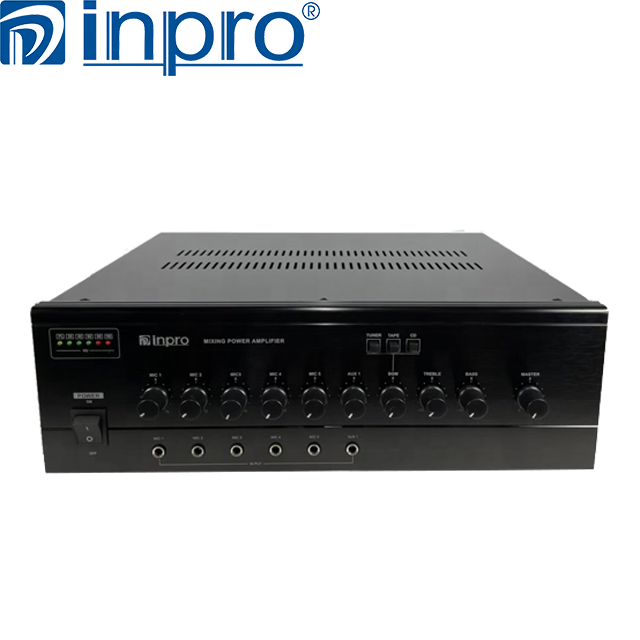 Inpro YT-300 300W Professional Power Amplifier with 5CH MIC & 1CH AUX Inputs 4/8/16 Impedance 70V/100V Outputs