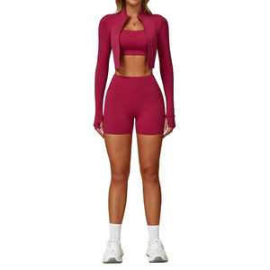 Ensemble de fitness sans couture taille haute 5 pièces pour femme – Tenue de sport et yoga - Product Image 3