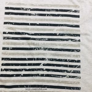 Camiseta de talla grande para mujer, camiseta sin mangas de tela, diseño personalizado informal básico, estampado de rayas sólidas, decoración de logotipo OEM, camisetas OEM - Product Image 3