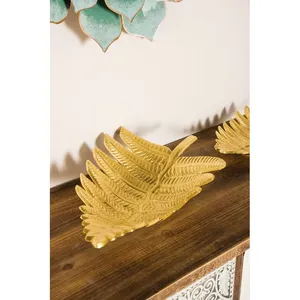 Bandeja Decorativa de Cerámica Ecológica con Forma de Hoja Dorada, Hecha a Mano, Estilo Americano Moderno - Product Image 2