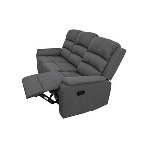 Divano Reclinabile Moderno in Tessuto Grigio Scuro Effetto Iuta, 1 Pezzo, Morbido, Manuale, per Soggiorno, con Elevato Comfort - Product Image 4