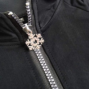 Chaqueta Unisex Negra de Forro Polar con Diseño de Puntos de Diamantes de Imitación, Cuello Alto, Cierre de Cremallera, Ropa Deportiva de Invierno - Product Image 5