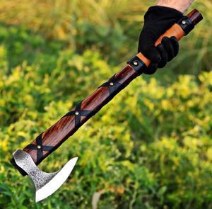 STEEL CRAFT INTERNATIONAL Hache-marteau à dos plat en acier au carbone forgé à la main, 18 pouces, manche en bois de frêne pleine longueur, qualité DIY, ODM 1 - Product Image 5