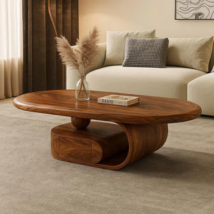 Table basse en bois massif en gros, table d'appoint moderne, décoration de salon, table sculpturale, matériau en bois massif, décoration de la maison, meubles - Product Image 3