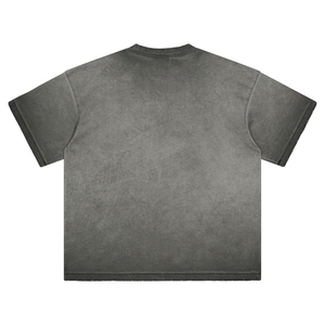 Manufacturer Custom High Quality Women 300gsm Gray Distressed Acid Washed Blank Cropped Boxy <b>t</b> Shirt - Product Image 6