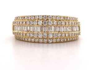 925 <b>Silver</b> Moissanite <b>Eternity</b> Band <b>Ring</b> With Round and Baguette Cut Channel Setting Women's Wedding Jewelry Classic Style - Product Image 1
