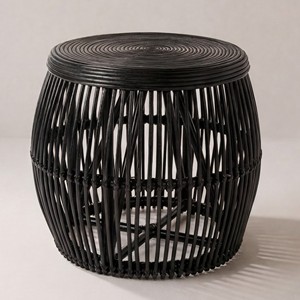 Mesa de centro negra, decoración boho, muebles de ratán sostenible, mesas auxiliares para sofá/cama, precio al por mayor - Product Image 5