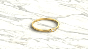 Luxury 18K Gold Baguette Diamond <b>Ring</b> with Round Diamond Dainty <b>Stacking</b> Promise <b>Ring</b> Wedding <b>Rings</b> Fine Jewelry Gift for Women - Product Image 3