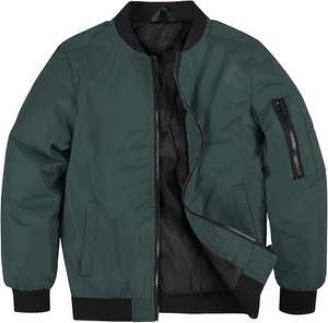 Blouson Bomber Décontracté en Satin pour Homme, 100% Coton, Imperméable, Coupe-Vent, Respirant, Brodé, Style Athlétique, En Promotion - Product Image 1