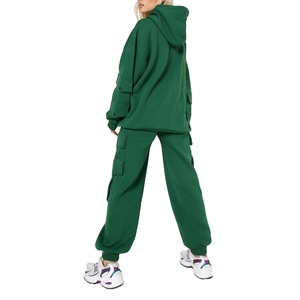 2025 derniers ensembles de vêtements de rue pour femmes deux pièces personnalisés en gros nouveaux sweats à capuche et survêtements de pantalon Cargo pour l'hiver - Product Image 2