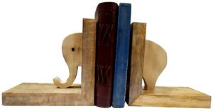 Handcrafted Wooden <b>Elephant</b> Bookends Decorative Book Holder Solid Wood Book Ends for Home Office Library Bookshelf <b>Decor</b> - Product Image 3