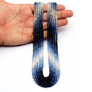 Cuentas facetadas de zafiro múltiple AAA+ de 4mm-5mm, cuentas de zafiro birmano azul ombré natural, piedras preciosas para collar de capas - Product Image 3