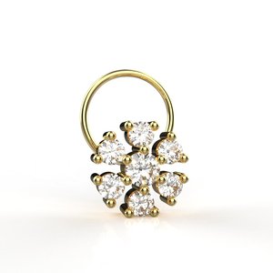 Classic Yellow Gold Diamond Stud <b>Earrings</b> Round Brilliant Cut Claw Setting Flower Shape Unisex <b>Fine</b> Jewelry - Product Image 2