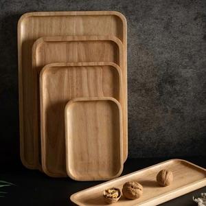 Plateau de service rectangulaire en bois, design minimaliste, couleur unie, durable, qualité alimentaire, passe au lave-vaisselle, écologique - Product Image 2