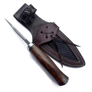 Cuchillo de Caza y Camping de Hoja Fija de Acero de Damasco Hecho a Mano, Mango de Madera Dura de Alta Calidad, Personalizable, OEM, Regalo para Él - Product Image 2