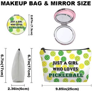 Set di Borse da Viaggio Personalizzate per Amanti del Pickleball, Organizer per Cosmetici con Specchio per Donne e Ragazze - Product Image 4