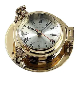 真ちゅう製のポートホール時計プレーンポリッシュで最も売れている航海ギフトアンティークマリンポートホール時計インドのメーカーと輸出業者