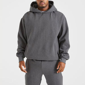 เสื้อฮู้ดดี้ทรงบ็อกซี่แบบครอป น้ำหนักเบา สั่งทำได้ ผ้าฝ้าย ทรงปกติ โอเวอร์ไซส์ ไหล่ตก สำหรับผู้ชาย ขายส่ง - Product Image 2