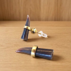 Novelty Shape Brass Cabinet Knob Buffalo Horn Style Handle Drawer <b>Door</b> Pull Eclectic Design Furniture Hardware - Product Image 1