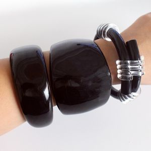 Bracelets en résine extra ronds de couleur mélangée simples pour femmes - Product Image 6
