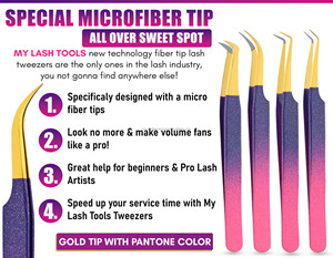 Pince à épiler d'extension de cils pince à épiler pour extension de cils Volume pince à épiler ensemble classique cils Volume 90 pointe à 45 degrés - Product Image 2