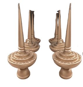 Support Diya Vintage pour la zone de la passerelle de mariage indien Présentoir en métal et fer en forme de cylindre avec fibre pour les socles de fête - Product Image 1