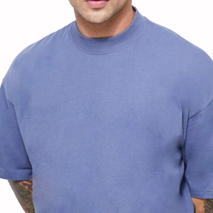 Men 100% Cotton Knitted T-Shirt Casual Summer Short Sleeve Neck Soft Breathable Lightweight Comfortable Gym Streetwear Daily - Product Image 5