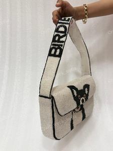 Sac à bandoulière avec motif chien, entièrement fait main en Inde, orné de perles, sac de soirée de luxe fait main, accessoire de fête de créateur pour femmes - Product Image 3