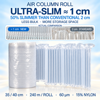 Film de coussin d'air recyclable pour bouteilles de vin, résistant aux perforations, 60 µm, matériau de protection et d'amortissement