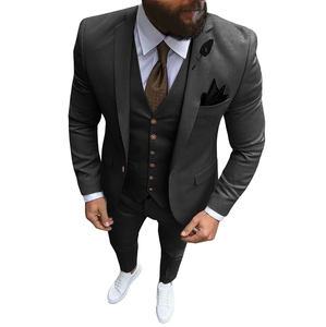 2026 Men's Fashion Custom Business <b>Suits</b> Plus Size Mandarin Collar 3 <b>Buttons</b> Breathable Anti-static Anti-Wrinkle - Product Image 3